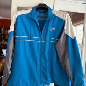 Dunbrooke Blue White Gray Detroit Lions Windbreaker Jacket